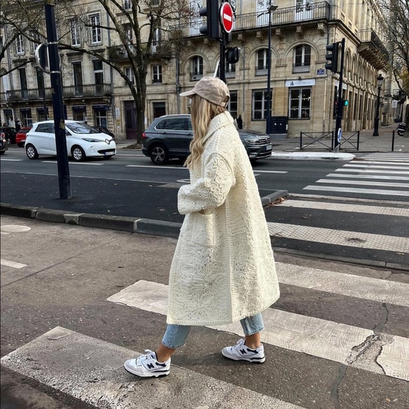 Zara Ecru Structured Wool Blend Coat - Picture 9 of 17